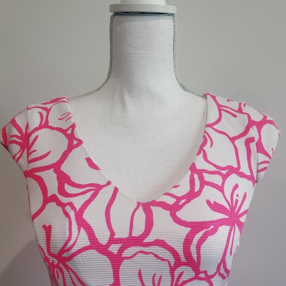 Lilly Pulitzer Pink and White Floral A-Line Dress - Picture 3 of 10